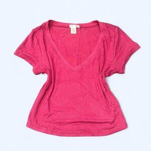 Bozzolo Ribbed V Neck Top